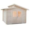 Wolff Finnhaus Bornholm 40-A Typ 2 Gartenhaus 290x240cm Mit Halbglas-Tür Natur