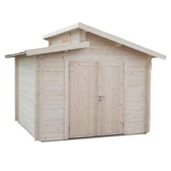 Wolff Finnhaus Bornholm 40-B Typ 1 Gartenhaus 320x320cm Mit Vollholz-Tür Natur