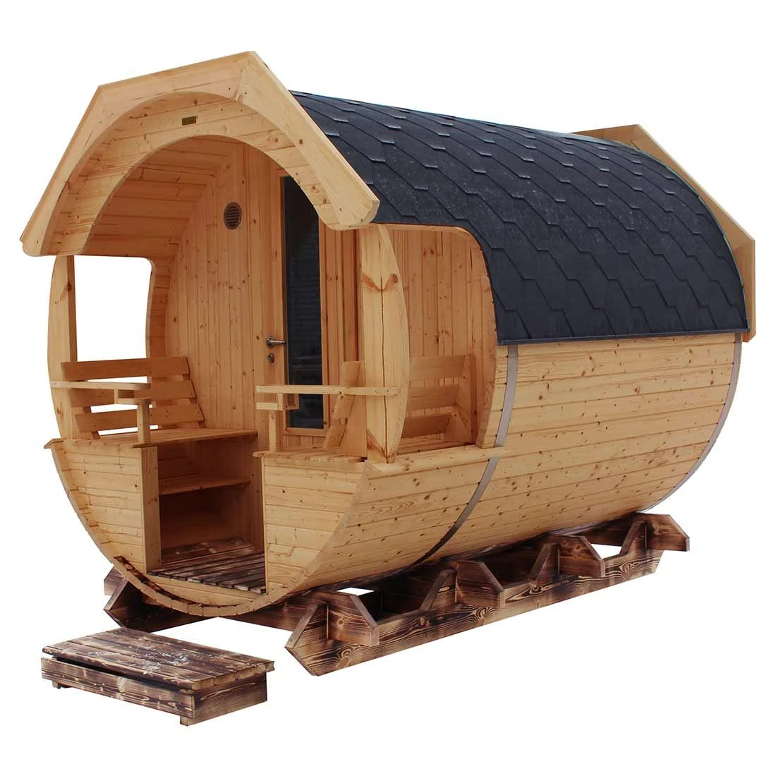 Wolff Finnhaus Finja 1 Saunafass Premium Bausatz Ø226x292cm Thermoholz 3 Wolff Finnhaus Finja 1 Saunafass Premium Bausatz Ø226x292cm Thermoholz