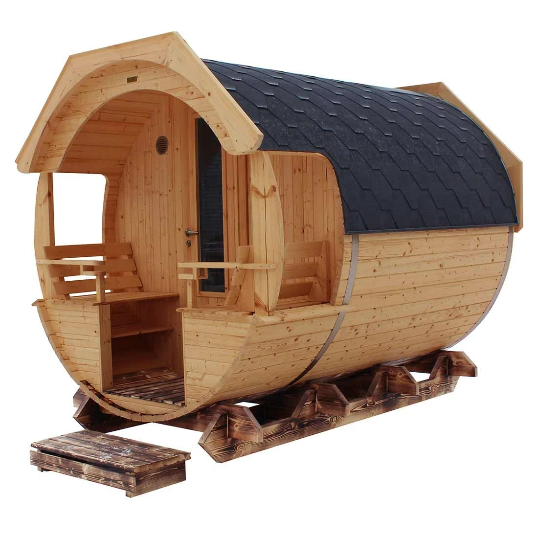 Wolff Finnhaus Finja 2 Saunafass Premium Bausatz Ø226x292cm Thermoholz 2 Wolff Finnhaus Finja 2 Saunafass Premium Bausatz Ø226x292cm Thermoholz