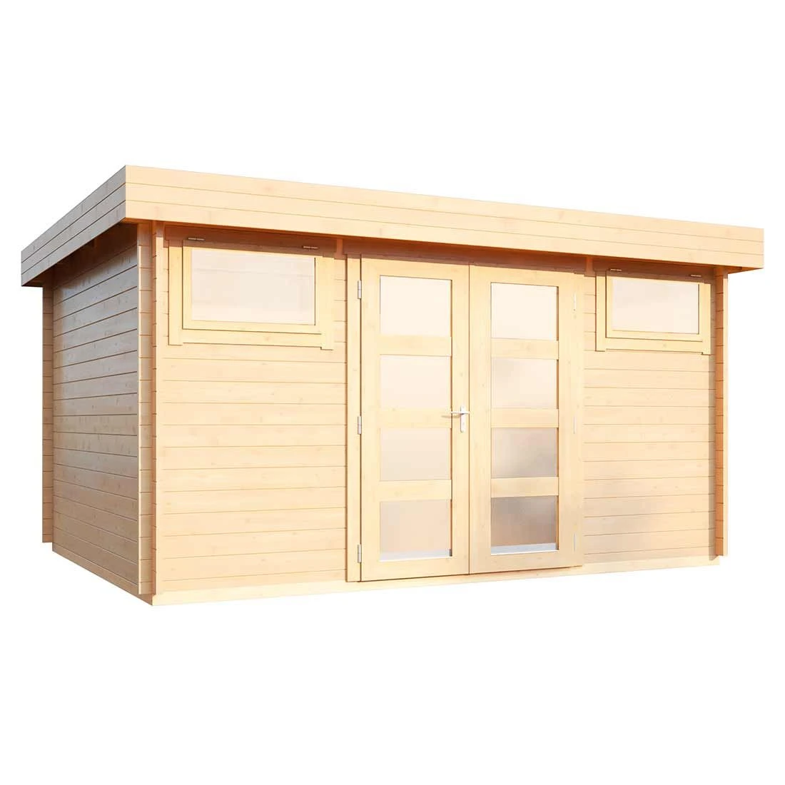 Wolff Finnhaus Metz C Gartenhaus 400x300cm Milchglas-Doppeltür + 2 Fenster Natur 3 Wolff Finnhaus Metz C Gartenhaus 400x300cm Milchglas-Doppeltür + 2 Fenster Natur