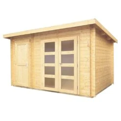 Wolff Finnhaus Toulouse Gartenhaus 380x250cm+Einzel-+Doppeltür Natur