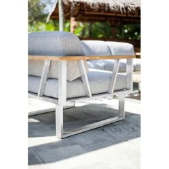 Zebra Belvedere Gartensofa Edelstahl/Olefin Edelstahl/Grau -Garten Leben zebra belvedere 3 sitzersofa edelstahl olefin 3