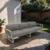 Zebra Belvedere Gartensofa Edelstahl/Tuvatextil Silber/Tweed Grey -Garten Leben zebra belvedere 3 sitzersofa edelstahl tuvatextil 1376048 1