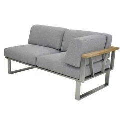 Zebra Belvedere Loungeset Edelstahl/Olefin Silber/Grau -Garten Leben zebra belvedere 4 sitzersofa edelstahl olefin 3