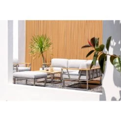 Zebra Belvedere Hocker Edelstahl/Olefin Edelstahl/Grau -Garten Leben zebra belvedere hocker edelstahl 4