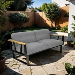 Zebra Belvedere Loungebank Edelstahl/Tuvatextil Graphit/Tweed Grey