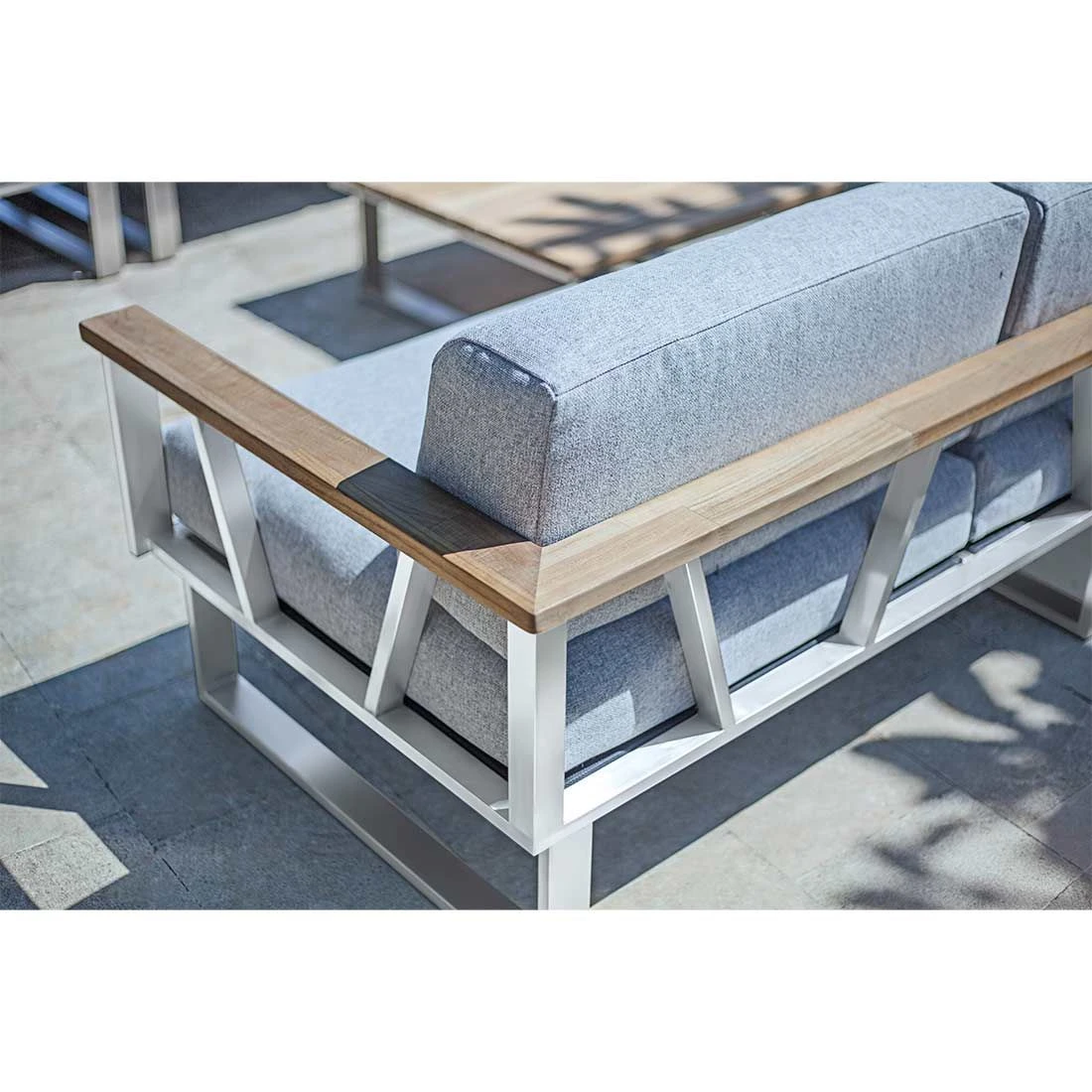 Zebra Belvedere Ecklounge 3-tlg. Edelstahl/Olefin Silber/Grau 7 Zebra Belvedere Ecklounge 3-tlg. Edelstahl/Olefin Silber/Grau – Bild 5