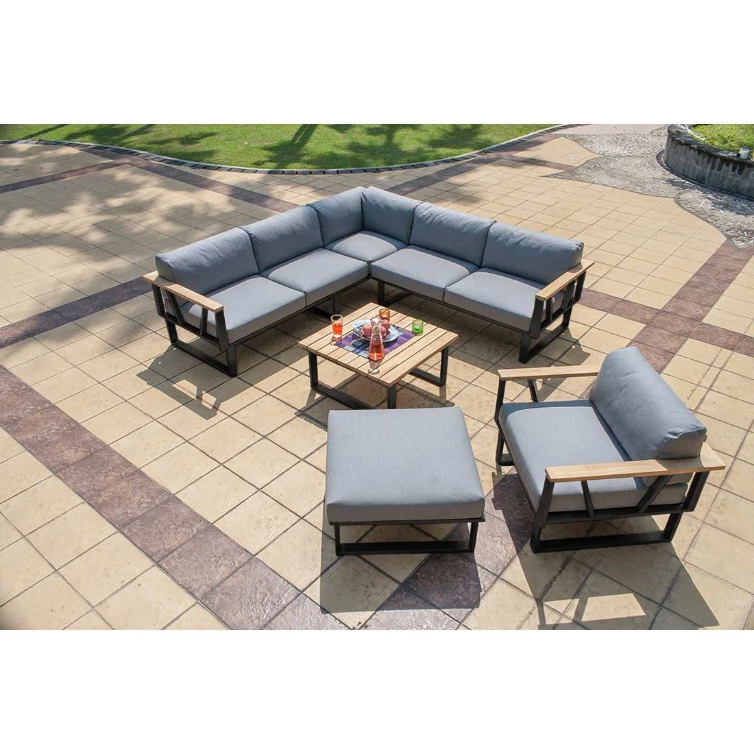 Zebra Belvedere Ecklounge 5-tlg. Edelstahl/Tuva Graphit/Medium Grey 3 Zebra Belvedere Ecklounge 5-tlg. Edelstahl/Tuva Graphit/Medium Grey