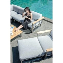 Zebra Belvedere Ecklounge 6-tlg. Edelstahl/Olefin Silber/Grau -Garten Leben zebra belvedere loungeecke 6 tlg edelstahl olefin 1367479 9