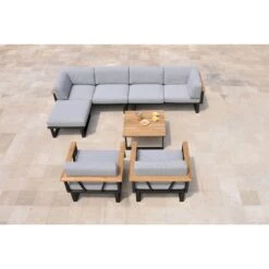 Zebra Belvedere Ecklounge 6-tlg. Edelstahl/Olefin Graphit/Grau