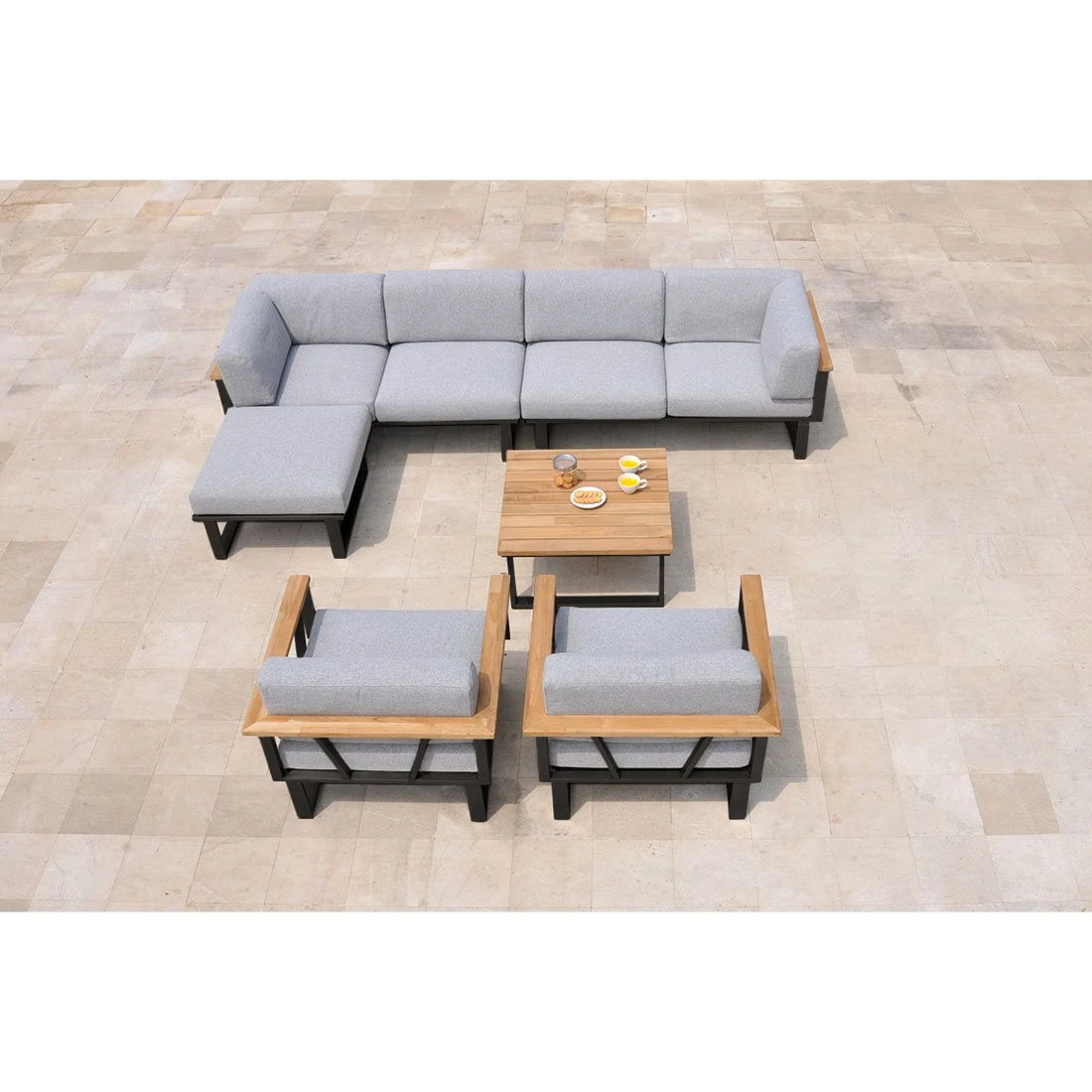 Zebra Belvedere Ecklounge 6-tlg. Edelstahl/Olefin Graphit/Grau 3 Zebra Belvedere Ecklounge 6-tlg. Edelstahl/Olefin Graphit/Grau