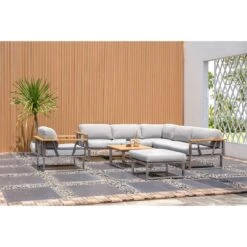 Zebra Belvedere Loungetisch 76x76cm Edelstahl/Teak Natur -Garten Leben zebra belvedere loungetisch 74x74cm edelstahl teakholz 3