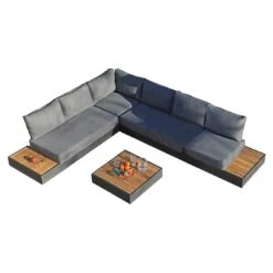 Zebra Cubo Ecklounge 2-tlg. Aluminium/Olefin Graphit/Dunkelgrau -Garten Leben zebra cubo ecklounge 2 tlg aluminium olefin 1466798 8