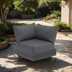 Zebra Cubo Eck-/Endmodul Aluminium/Olefin Graphit/Dunkelgrau