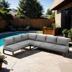 Zebra Ecklounge Alu/Olefin Inkl. Rückenkissen Graphit