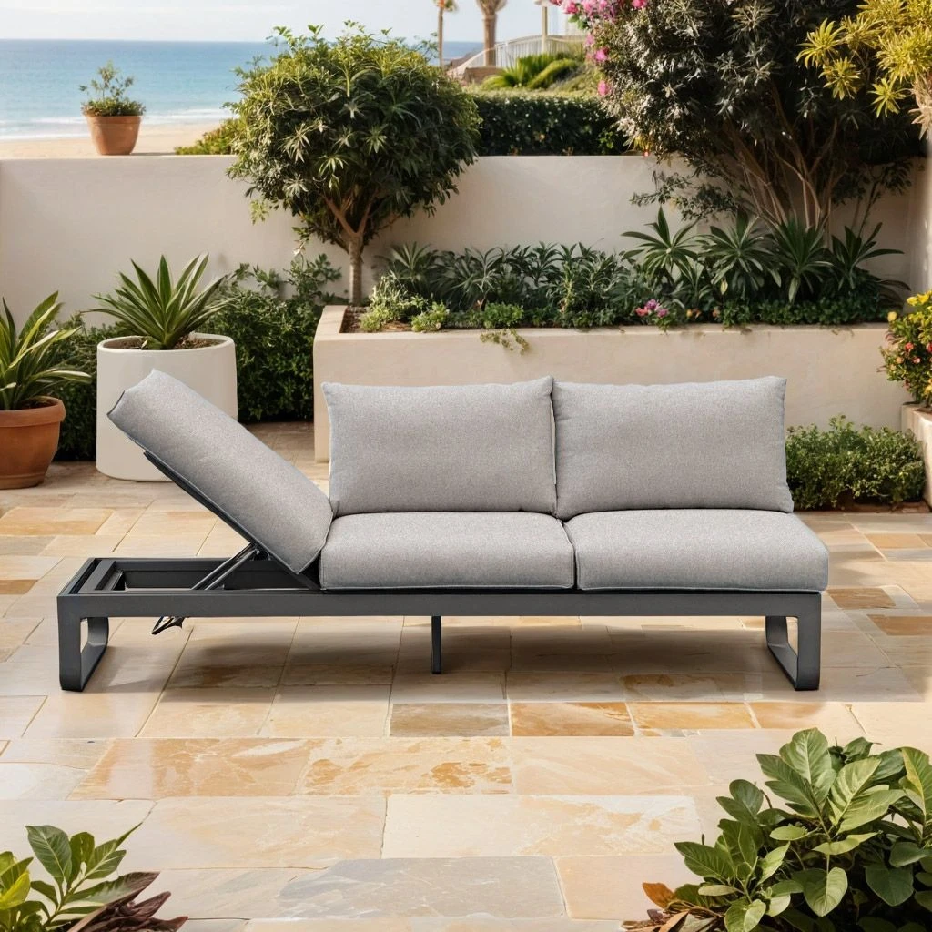 Zebra Fly Lounge Gartensofa Aluminium/Olefin Graphit/Mixed Grey 3 Zebra Fly Lounge Gartensofa Aluminium/Olefin Graphit/Mixed Grey