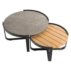 Zebra Fly Loungeset 3-tlg. Aluminium/Teak/Olefin Graphit -Garten Leben zebra fly loungeset 3 tlg aluminium teak olefin 1374398 7