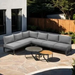 Zebra Fly Ecklounge Inkl. Kissen Aluminium/Teak/Olefin Graphit