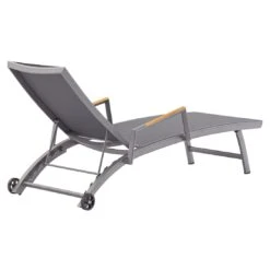 Zebra Fly Gartenliege Aluminium/Textilene Elegance Grey/Dark Grey -Garten Leben zebra fly stapelliege aluminium textilene 1353553 4