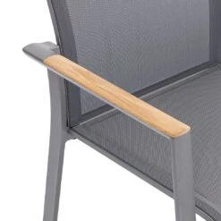 Zebra Fly Stapelsessel Aluminium/Textilene Elegance Grey/Dark Grey -Garten Leben zebra fly stapelsessel aluminium textilene 1353509 5