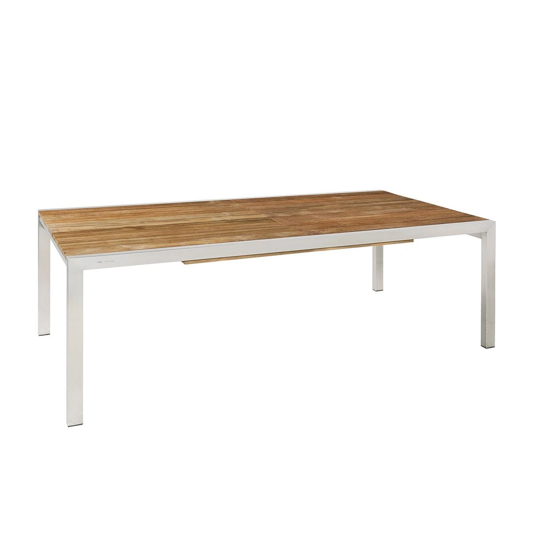 Zebra Kubex Ausziehtisch 220/340x100 Cm Edelstahl/Teak Recycelt Silber/Natur 3 Zebra Kubex Ausziehtisch 220/340x100 Cm Edelstahl/Teak Recycelt Silber/Natur