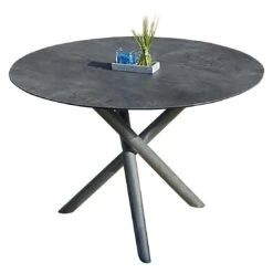 Zebra Mikado Tischplatte Ø110cm HPL Beton -Garten Leben zebra mikado tischplatte durchm 110x1 3cm hpl 1366885 3 1