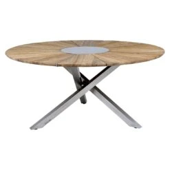 Zebra Onyx Gartenmöbelset 3-tlg. Mit Gartentisch Ø160cm Turmalin Grey -Garten Leben zebra onyx gartenmoebelset 4 tlg mit gartentisch durchm160cm 1367138 4