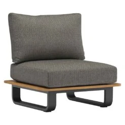 Zebra Park Loungesessel Aluminium/Teak/Rope Inkl. Kissen Graphit/Sutton Grey -Garten Leben zebra park loungesessel aluminium teak rope inkl kissen 1353564 2