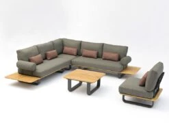 Zebra Park Loungetisch 80x80,5cm Aluminium/Teak Graphit/Teak -Garten Leben zebra park loungetisch 80x80 5cm aluminium teak graphit teak 1298586 3