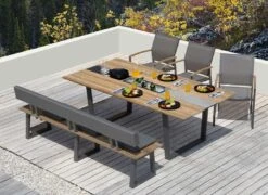 Zebra Phönix Rückenlehne 220cm Edelstahl/Tuvatextil Graphit/Turmalin Grey -Garten Leben zebra phonix ruckenlehne 220cm edelstahl tuvatextil graphit turmalin grey 1199718 2