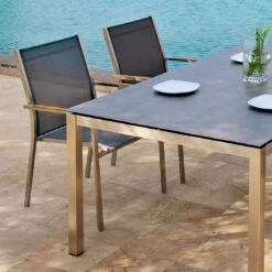 Zebra Sela Gartentisch-Platte 160x90cm HPL Beton -Garten Leben zebra sela tischplatte 160x90cm hpl beton 1382890 3