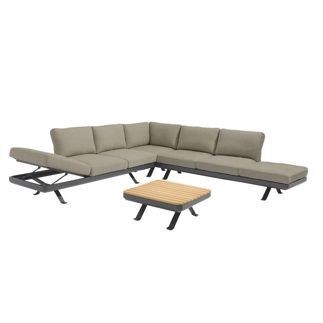 Zebra Sky Ecklounge 3-tlg. Aluminium/Sunproof Graphit/Camden Grey 5 Zebra Sky Ecklounge 3-tlg. Aluminium/Sunproof Graphit/Camden Grey – Bild 3